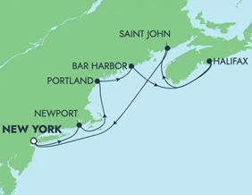Canada & New England gay cruise map