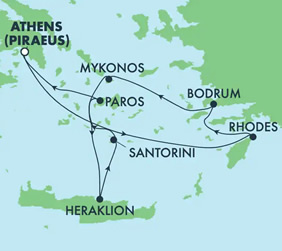 Greek Isles gay cruise map