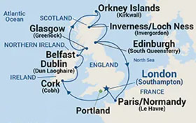 British Isles gay cruise map