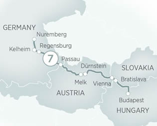 Danube River Gay Cruise map