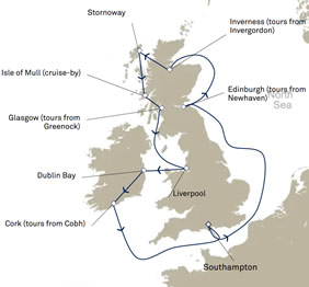 British Isles Gay Cruise map