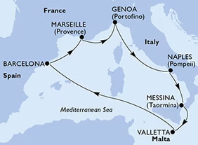 Mediterranean Gay Cruise map