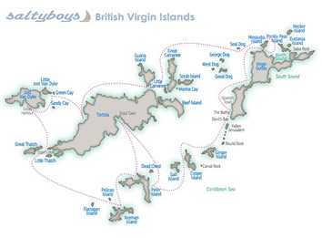 British Virgin Islands Gay sailing cruise map