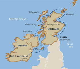 Scotland & Ireland lesbian cruise map