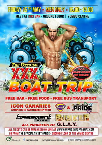 Maspalomas Gay Pride 2015 XXX Men Only Boat Trip
