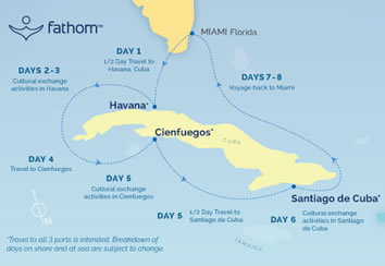 Cuba Gay Cruise map