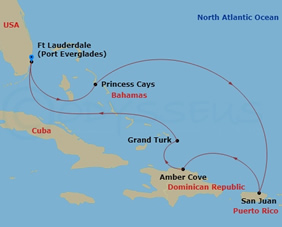 Caribbean gay cruise map