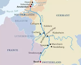 Rhine river bears cruise map