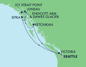 Alaska Gay cruise map