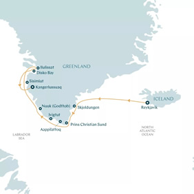 Greenland gay cruise map