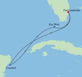 Key West & Mexico Cruise map