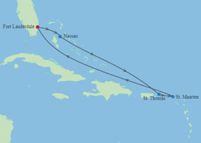 Post Thanksgiving Caribbean Cruise map