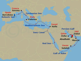 Middle East gay cruise map