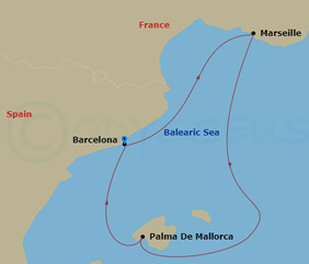 Easter Mediterranean gay cruise map