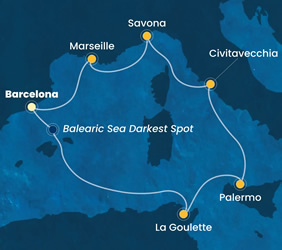 Mediterranean gay cruise map