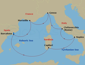 Mediterranean Pride gay cruise map