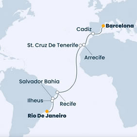 Transatlantic Brazil gay cruise map
