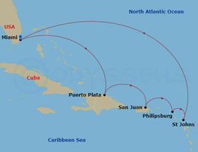 Eastern Caribbean gay bears cruise map
