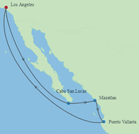Mexican Riviera gay cruise map