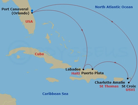 Eastern Caribbean gay bears cruise map