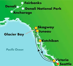 Alaska Gay Bears cruise map