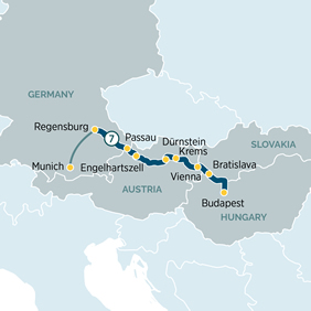 Danube River gay cruise map