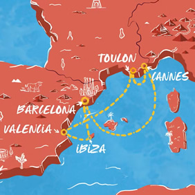 Virgin French Riviera gay cruise map