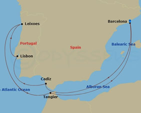 Western Mediterranean Gay Cruise map