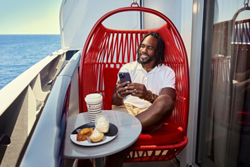 Scarlet Lady stateroom balcony