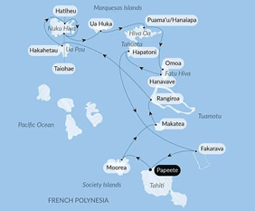 French Polynesia gay cruise map
