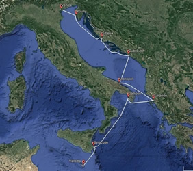 Mediterranean Odyssey gay cruise map