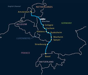 Rhine River gay cruise map