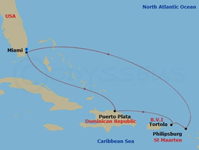 Caribbean Bear Cruise map