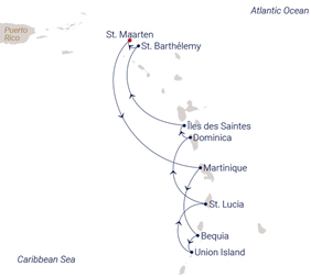 Sea Cloud Caribbean gay cruise map