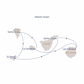 Sea Cloud Canary Islands gay cruise map