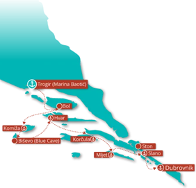 Croatia gay cruise map