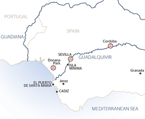 Andalusia Spain gay & bears river cruise map