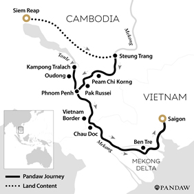 Mekong River gay cruise map