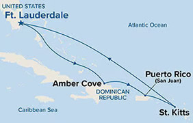 Western Caribbean gay daddy cruise map