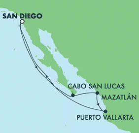 Mexican Riviera gay cruise map