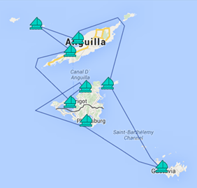 Saint Martin Gay Nude Cruise map
