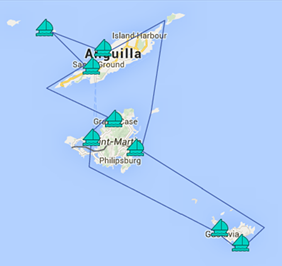 Saint Martin Gay Cruise map