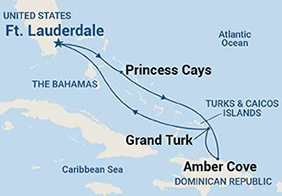 Eastern Caribbean gay group cruise map