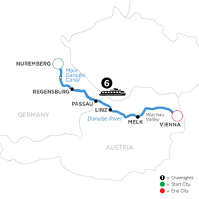 Danube Christmas Gay River cruise map