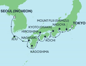 South Korea & Japan gay cruise map