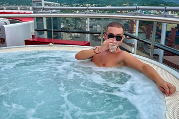 Valiant Lady gay cruise jacuzzi