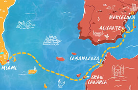 Virgin Transatlantic gay cruise map