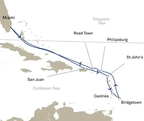 Thanksgiving Caribbean Gay Cruise map