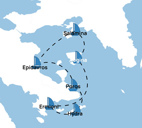 Greek Islands gay cruise map