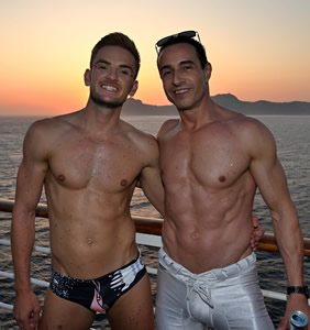 Mediterranean gay cruise sunset